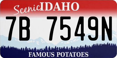ID license plate 7B7549N