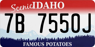 ID license plate 7B7550J