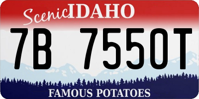 ID license plate 7B7550T