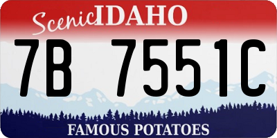 ID license plate 7B7551C