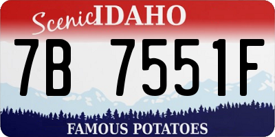 ID license plate 7B7551F