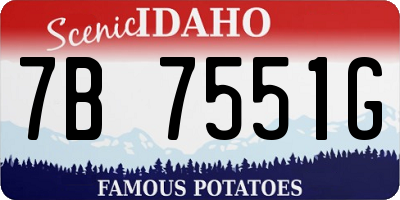 ID license plate 7B7551G