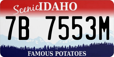 ID license plate 7B7553M