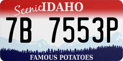 ID license plate 7B7553P