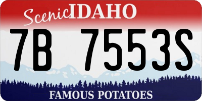 ID license plate 7B7553S