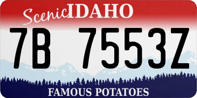 ID license plate 7B7553Z