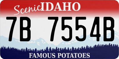 ID license plate 7B7554B