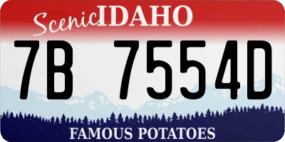 ID license plate 7B7554D