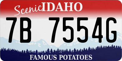 ID license plate 7B7554G