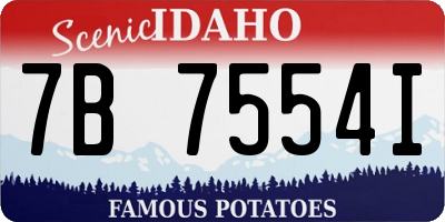 ID license plate 7B7554I