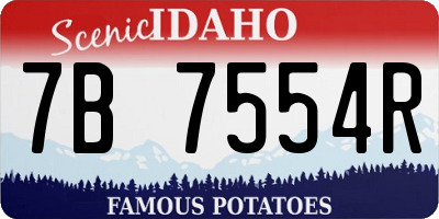ID license plate 7B7554R