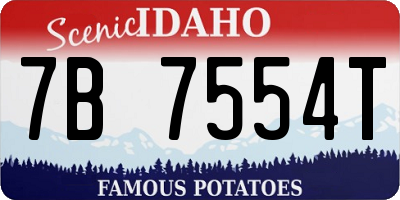 ID license plate 7B7554T