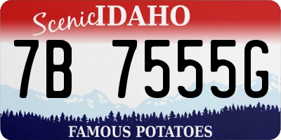 ID license plate 7B7555G
