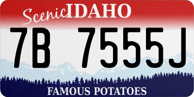 ID license plate 7B7555J