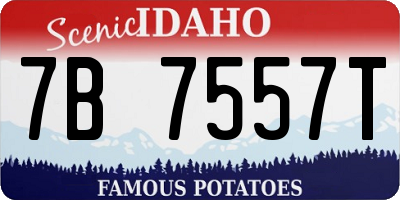 ID license plate 7B7557T