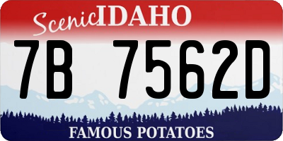 ID license plate 7B7562D