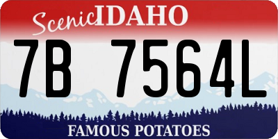ID license plate 7B7564L