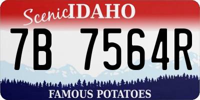 ID license plate 7B7564R