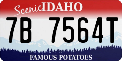 ID license plate 7B7564T