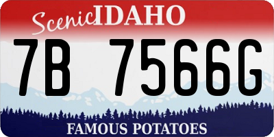 ID license plate 7B7566G