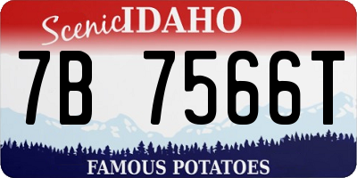 ID license plate 7B7566T