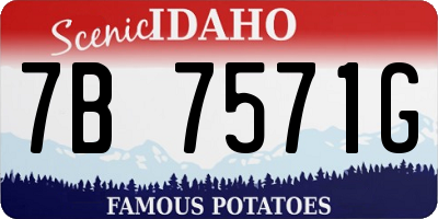 ID license plate 7B7571G