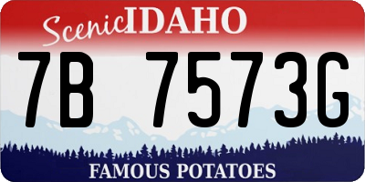 ID license plate 7B7573G