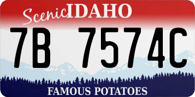 ID license plate 7B7574C