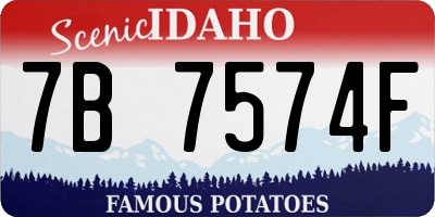 ID license plate 7B7574F