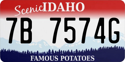 ID license plate 7B7574G