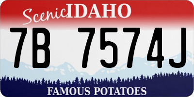 ID license plate 7B7574J