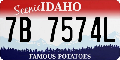 ID license plate 7B7574L