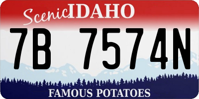 ID license plate 7B7574N