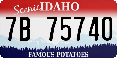 ID license plate 7B7574O