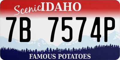 ID license plate 7B7574P