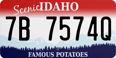 ID license plate 7B7574Q