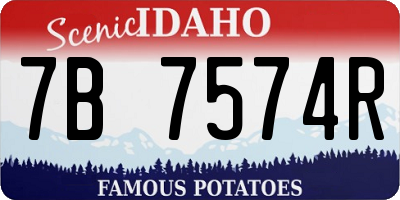 ID license plate 7B7574R