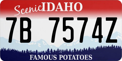ID license plate 7B7574Z