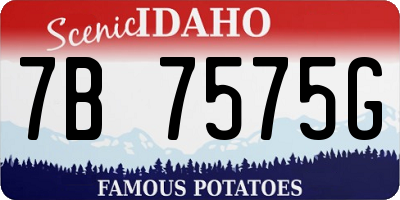 ID license plate 7B7575G