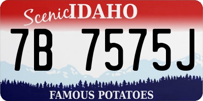 ID license plate 7B7575J