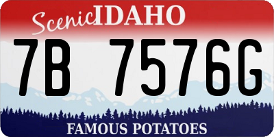 ID license plate 7B7576G