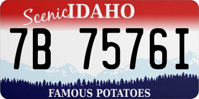 ID license plate 7B7576I