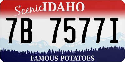 ID license plate 7B7577I