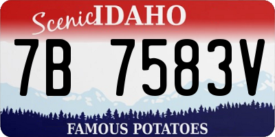 ID license plate 7B7583V