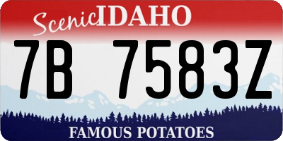 ID license plate 7B7583Z