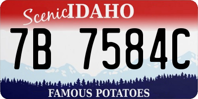 ID license plate 7B7584C