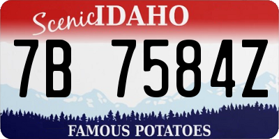 ID license plate 7B7584Z