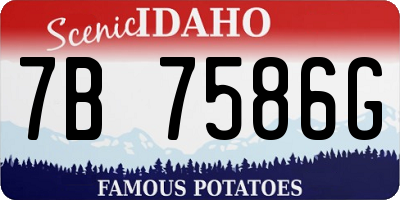 ID license plate 7B7586G