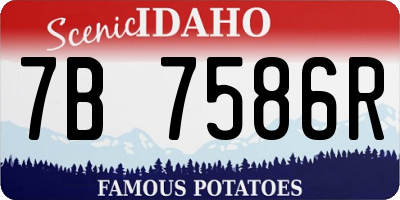 ID license plate 7B7586R
