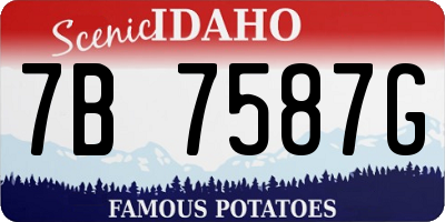 ID license plate 7B7587G